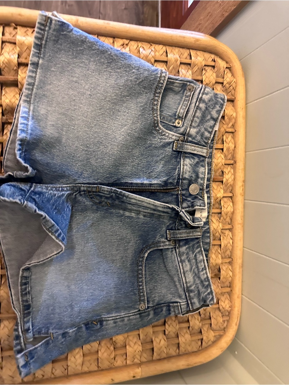 PacSun Light Blue High-Rise Denim Shorts